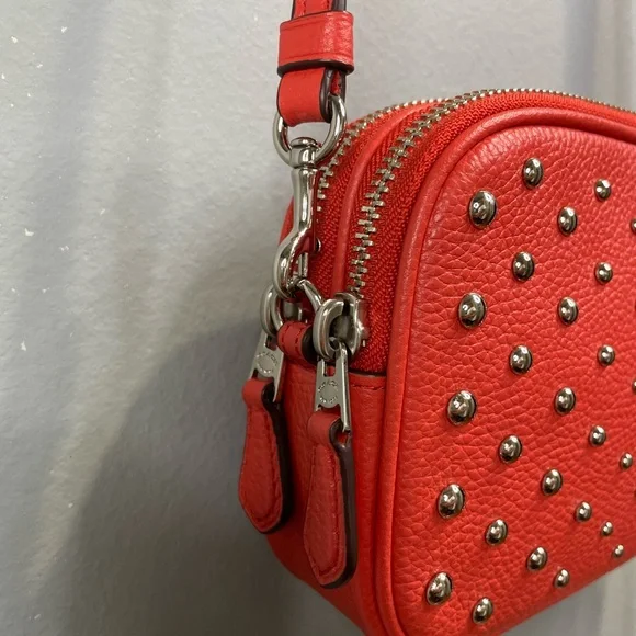 Coach Red Studded Crossbody Bag - Picture 6 of 10